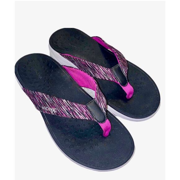 Vionic Kapel Sandals Thong Slide Flip Flop SlipOn Orthaheel Pink Gray Women’s 10 - Picture 1 of 9